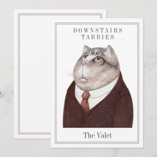 VALET CAT 5x7 Platte Kaart + Tekst (Voorkant / Achterkant)