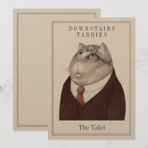 VALET CAT 5x7 Platte Kaart + Tekst (op Kraft)
