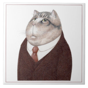 VALET CAT 6 "Vierkante keramische Tegel Tegeltje