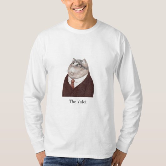 VALET CAT Mannen Basic Shirt met lange mouwen (Voorkant)