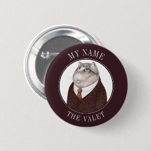 VALET CAT Naam Tag Badge Pin Button III