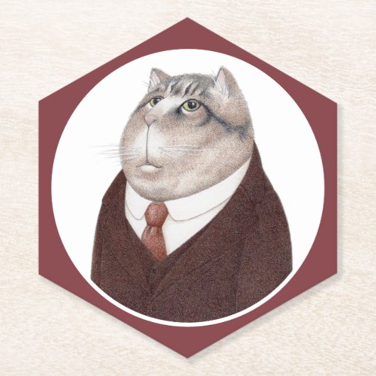 VALET CAT Pointy Hexagon Papier Onderzetters (Voorkant)