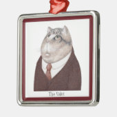 VALET CAT Premium Vierkant Ornament + Tekst (Links)