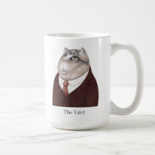 VALET CAT Tall White Mok + Tekst