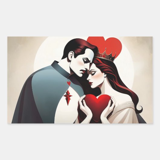 Valet en Queen Rechthoekige Sticker (Voorkant)