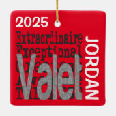 Valet Extraordinaire CUSTOM Keramisch Ornament (Achterkant)