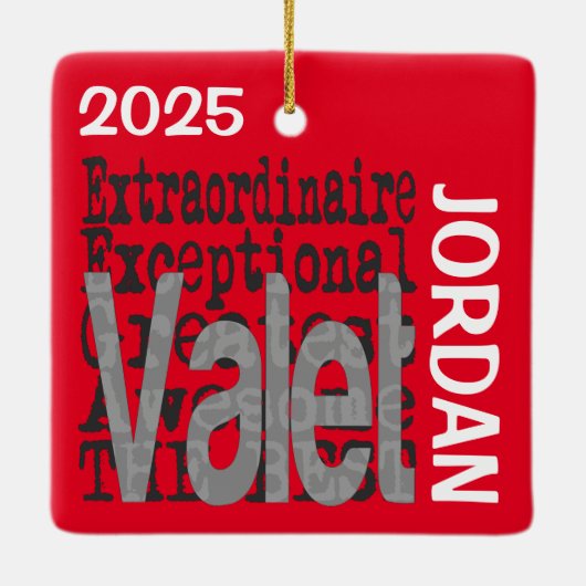 Valet Extraordinaire CUSTOM Keramisch Ornament (Achterkant)