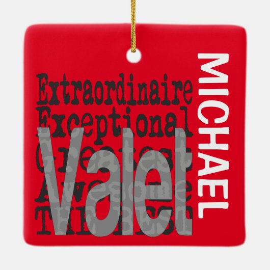 Valet Extraordinaire CUSTOM Keramisch Ornament (Achterkant)