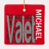 Valet Extraordinaire CUSTOM Keramisch Ornament (Achterkant)