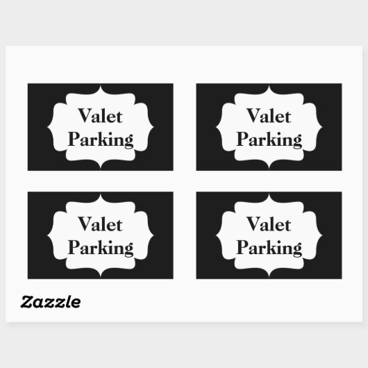 Valet Parking Rechthoekige Sticker (Vel)