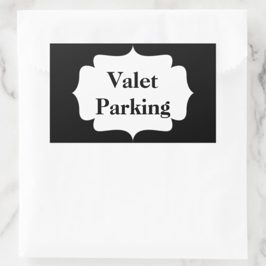 Valet Parking Rechthoekige Sticker (Tas)