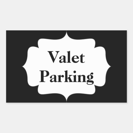 Valet Parking Rechthoekige Sticker (Voorkant)