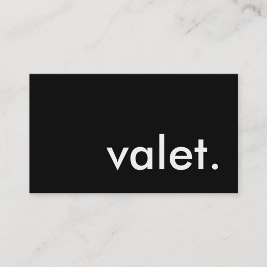 valet. visitekaartje (Voorkant)