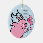 Valetine Pig - Aangepaste versiering Keramisch Ornament (Rechts)