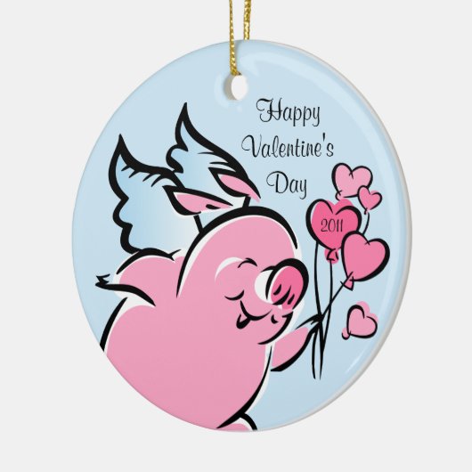Valetine Pig - Aangepaste versiering Keramisch Ornament (Links)