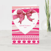 Valetine Red Hearts Love Card Feestdagen Kaart (Voorkant)