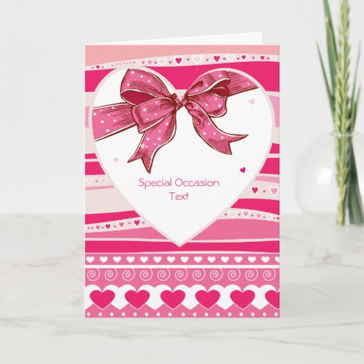 Valetine Red Hearts Love Card Feestdagen Kaart (Voorkant)