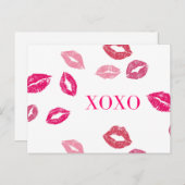 Valetines Day Kaart "XOXO" (Voorkant / Achterkant)