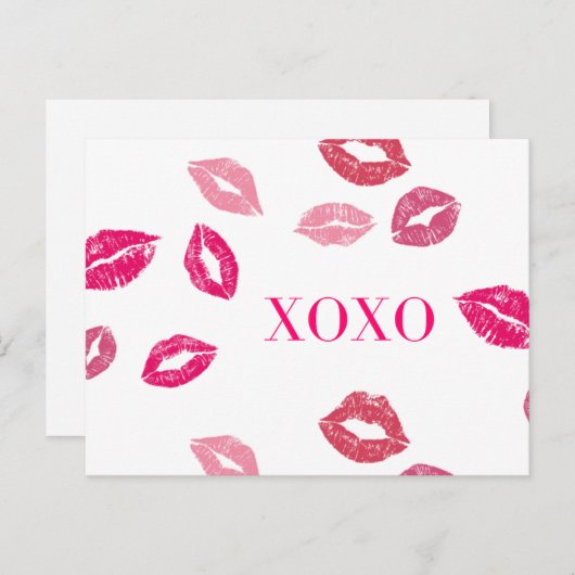 Valetines Day Kaart "XOXO" (Voorkant / Achterkant)