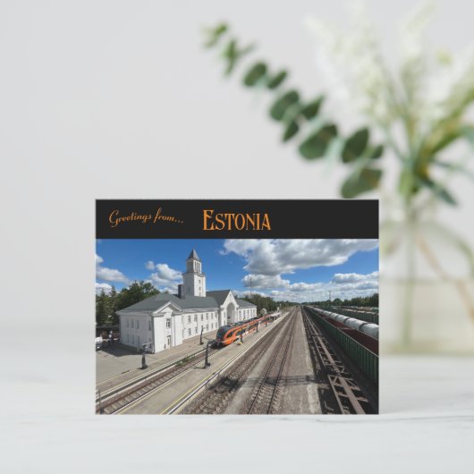 Valga Station Estland Briefkaart (Staand voorkant)
