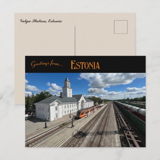 Valga Station Estland Briefkaart (Voorkant / Achterkant)