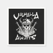 Valhalla Awaits Viking Skull Warrior Ax Gift Servet (Voorkant)
