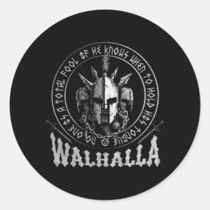 Valhalla Odin Viking Motif Ronde Sticker