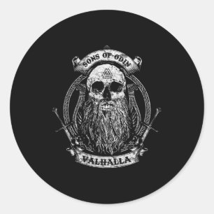 Valhalla Odin Viking Motif Ronde Sticker