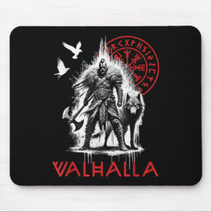 Valhalla Odin Wolf En Raaf Viking Runen Noorse Co Muismat