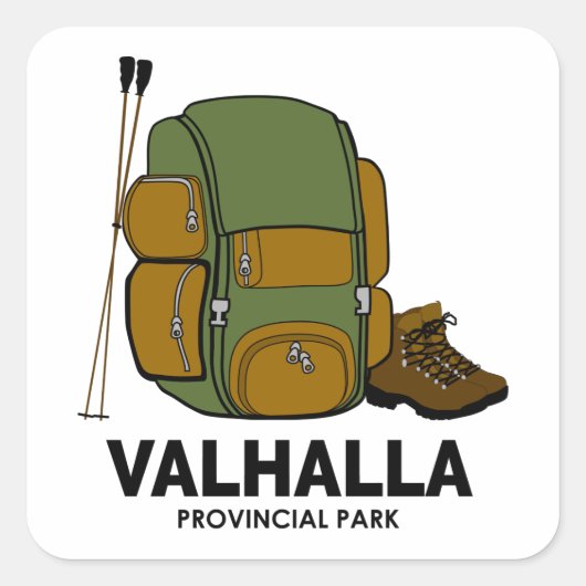 Valhalla Provincial Park Backpack Vierkante Sticker (Voorkant)