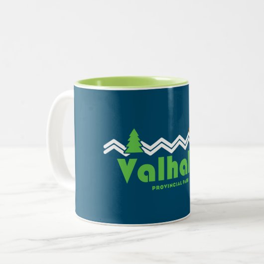 Valhalla Provincial Park Retro Tweekleurige Koffiemok (Voorkant links)