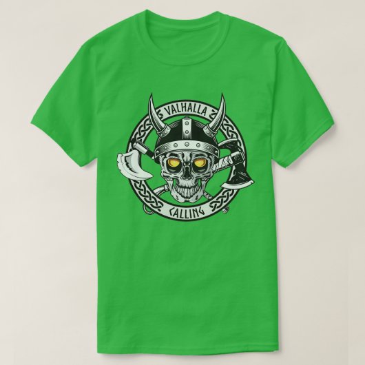 Valhalla roept schedel en as t-shirt (Design voorkant)