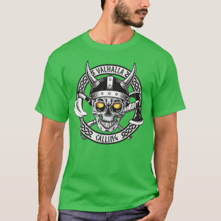 Valhalla roept schedel en as t-shirt