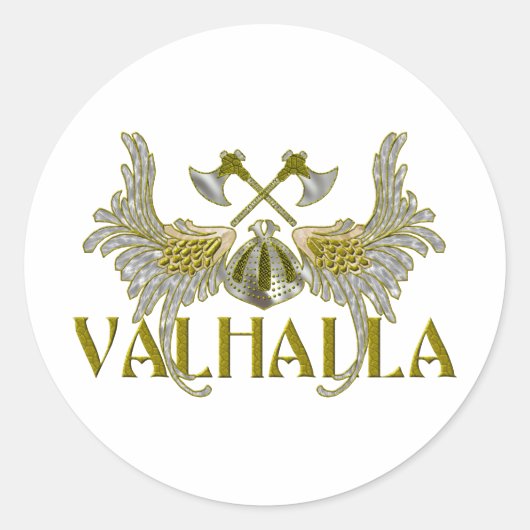 Valhalla Ronde Sticker (Voorkant)