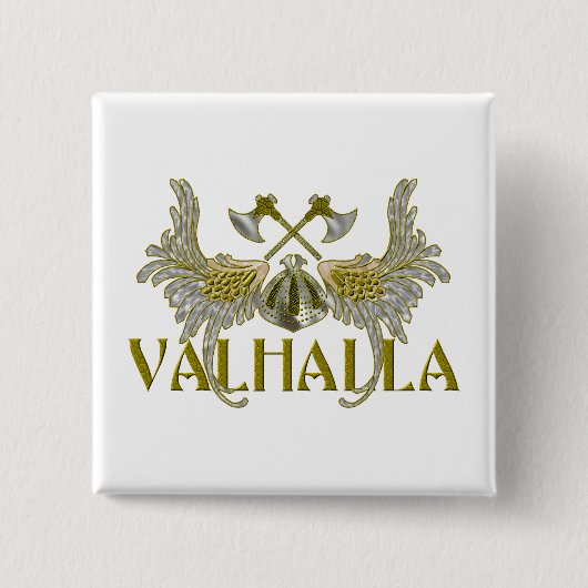 Valhalla Vierkante Button 5,1 Cm (Voorkant)