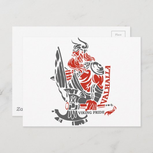 Valhalla - Viking Pride - Schild en Ax Design Briefkaart (Voorkant / Achterkant)