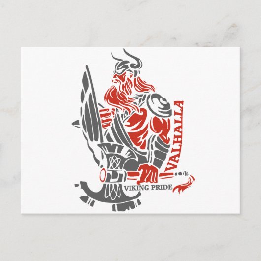 Valhalla - Viking Pride - Schild en Ax Design Briefkaart (Voorkant)