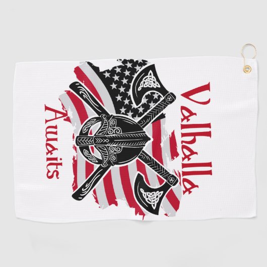 Valhalla wacht - Amerikaanse vlag Golfhanddoek (Horizontaal)