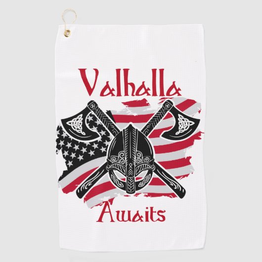 Valhalla wacht - Amerikaanse vlag Golfhanddoek (Voorkant)