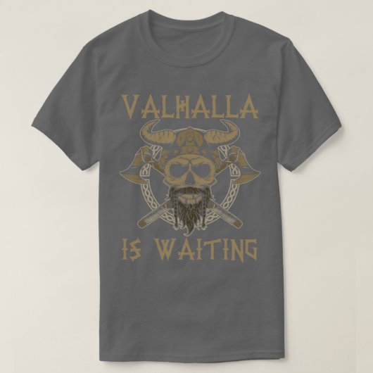 Valhalla wacht op Viking T-shirt (Design voorkant)