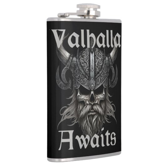 Valhalla wacht - schedel heupfles (Rechts)