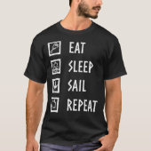 Valheim Eat, Sleep, Sail, Repeat (White Font) Clas T-shirt (Voorkant)