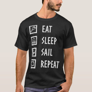 Valheim Eat, Sleep, Sail, Repeat (White Font) Clas T-shirt