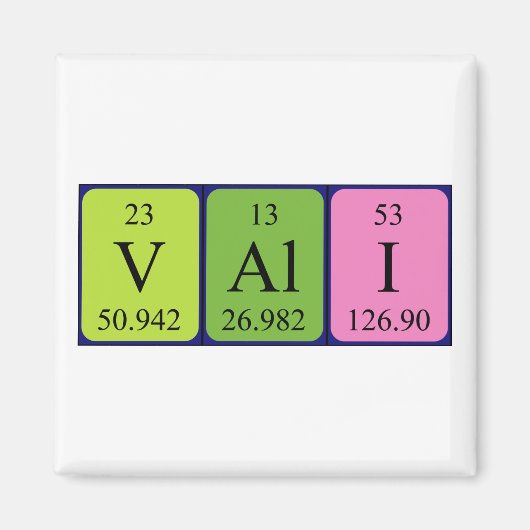 Vali periodieke table name magnet (Voorkant)