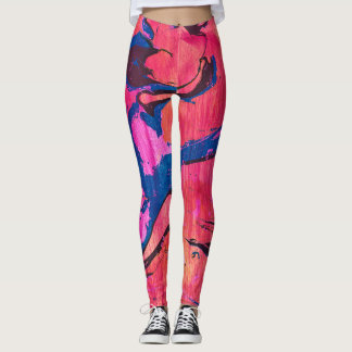 Valiant 1 Vibrant Rode Blauwe Abstracte Leggings
