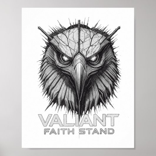 Valiant Faith Stand Eagle Christian Courage Streng Poster (Voorkant)