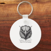 Valiant Faith Stand Eagle Christian Courage Streng Sleutelhanger (Voorkant)