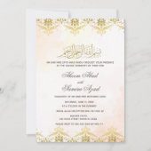 Valima Ceremony Wedding Invitation Damask Kaart (Voorkant)
