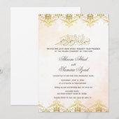 Valima Ceremony Wedding Invitation Damask Kaart (Voorkant / Achterkant)