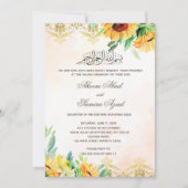 Valima Ceremony Wedding Invitation Sunflower Kaart (Voorkant)